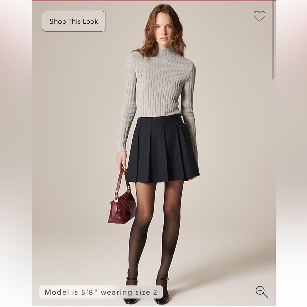 NWOT J.Crew Pleated mini skirt with buckle detail